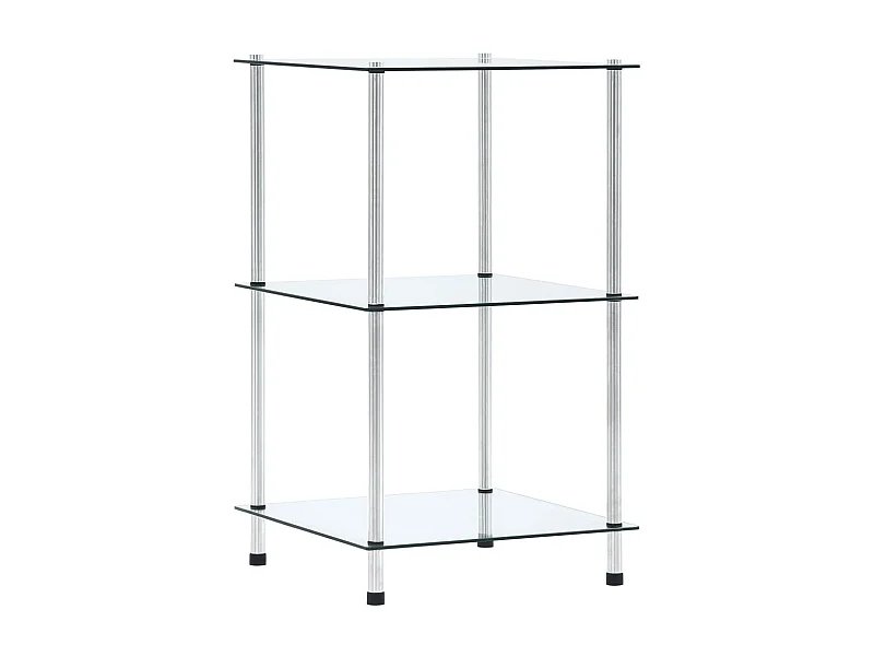Étagère 3 niveaux Transparent 40x40x67 cm Verre trempé OFR86126 BonneVie Meuble