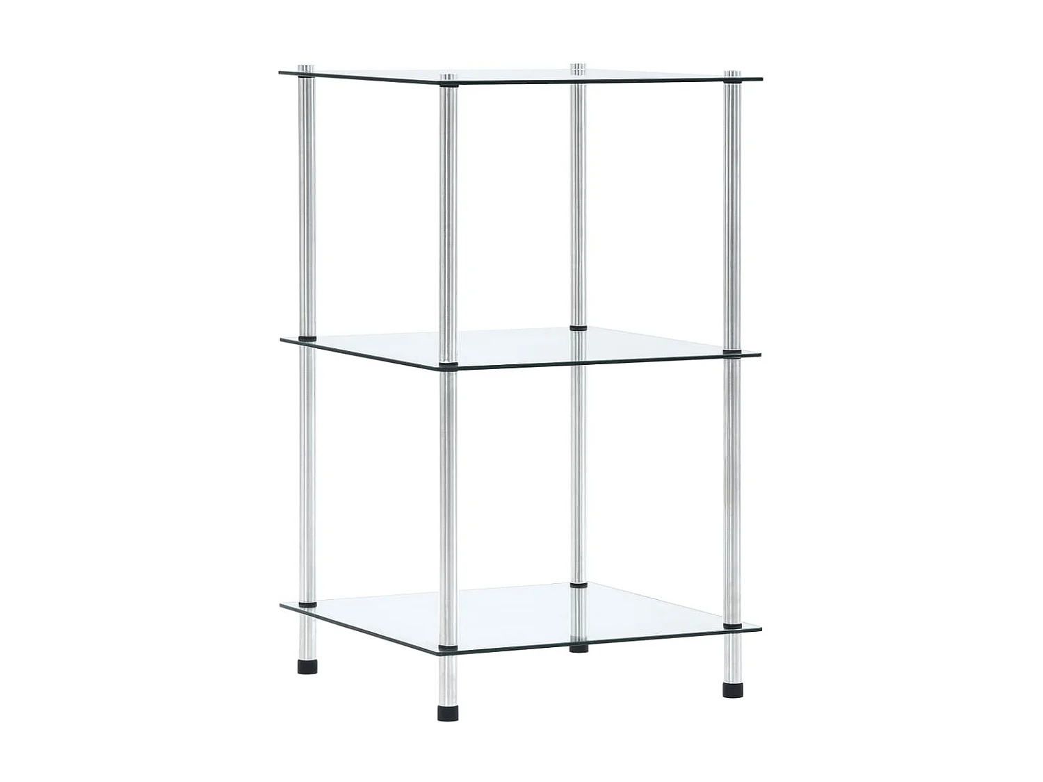 Étagère 3 niveaux Transparent 40x40x67 cm Verre trempé OFR86126 BonneVie Meuble