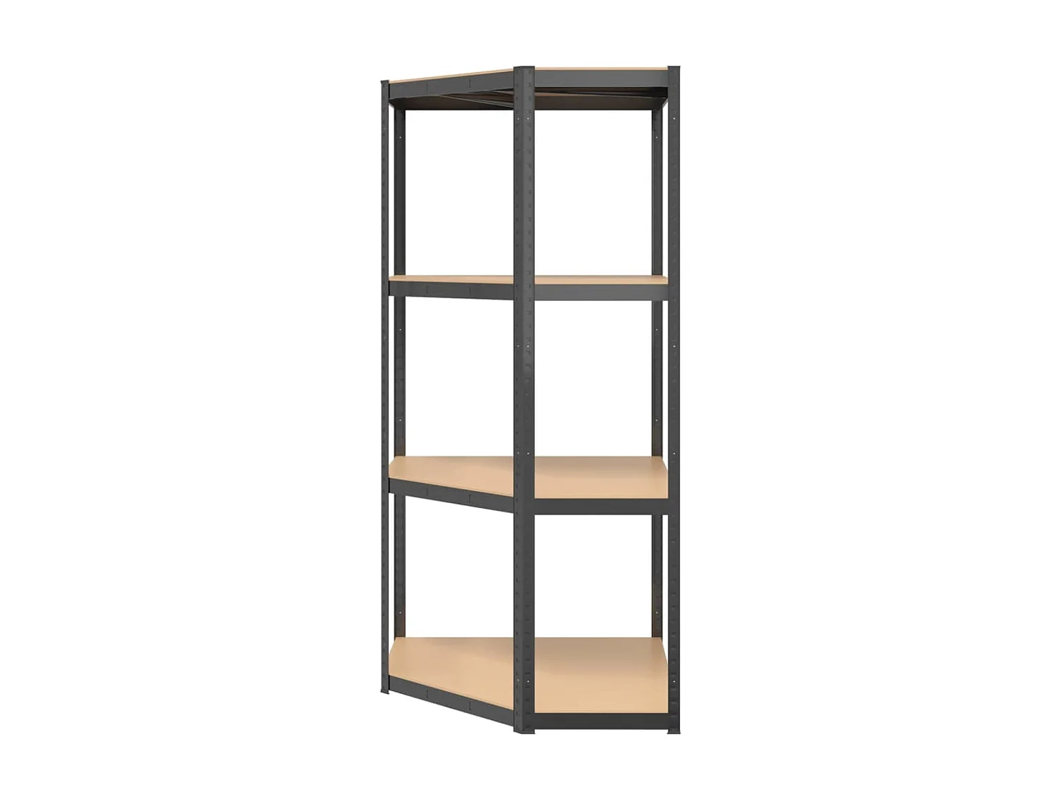 Étagère d'angle à 4 niveaux Anthracite Acier bois d'ingénierie OFR28780 BonneVie Meuble