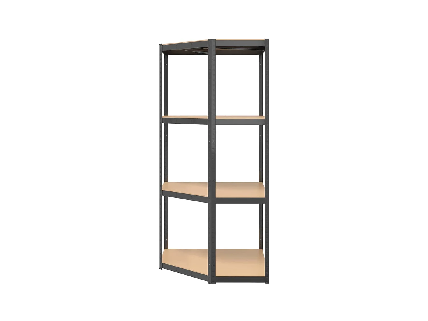Étagère d'angle à 4 niveaux Anthracite Acier bois d'ingénierie OFR28780 BonneVie Meuble