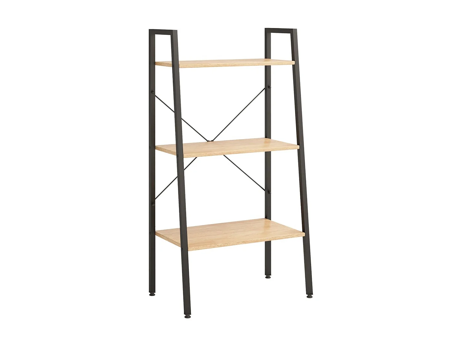 Étagère sur pied 3 niveaux Marron clair et noir 56x35x108 cm OFR59952 BonneVie Meuble