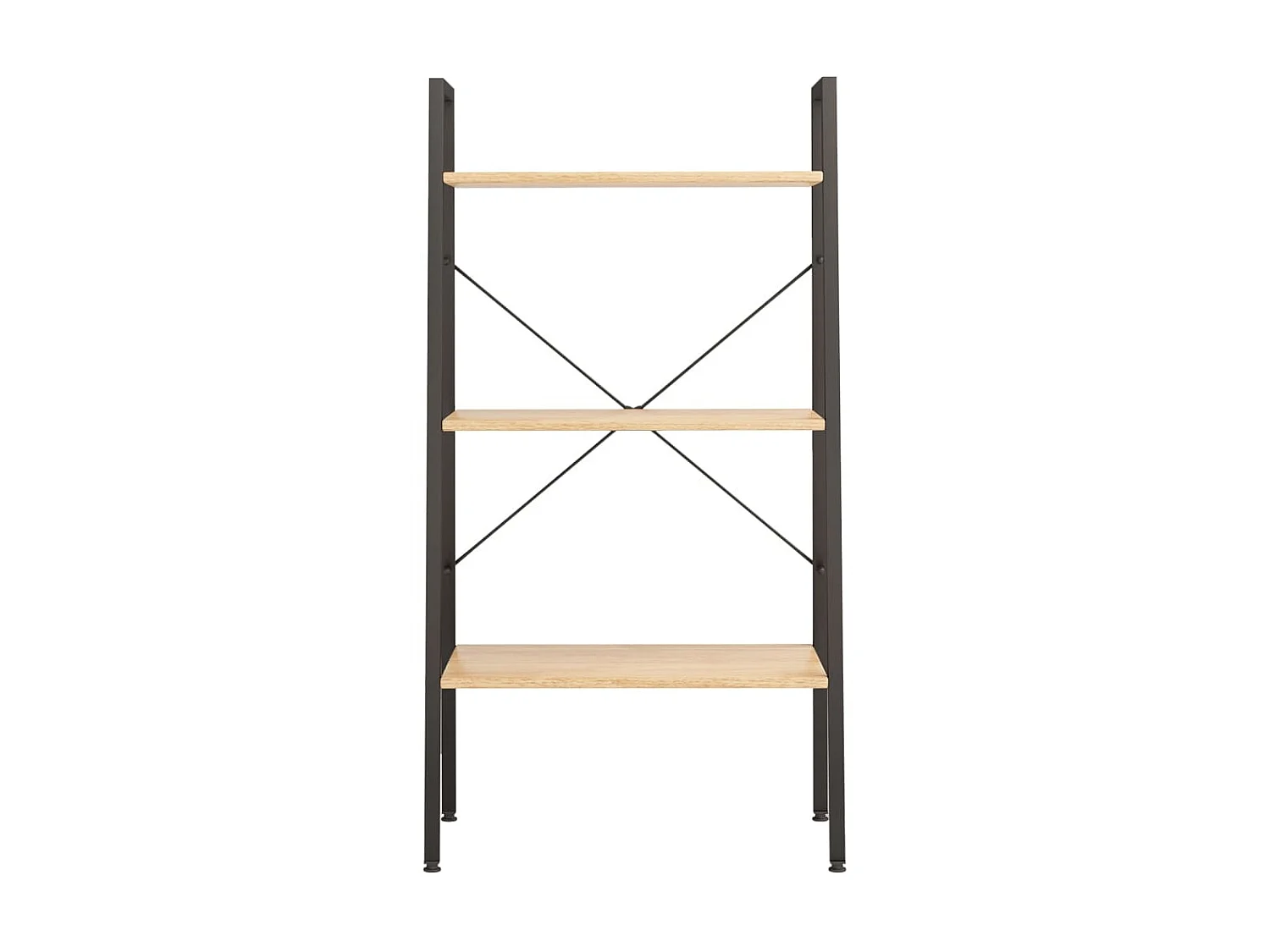 Étagère sur pied 3 niveaux Marron clair et noir 56x35x108 cm OFR59952 BonneVie Meuble