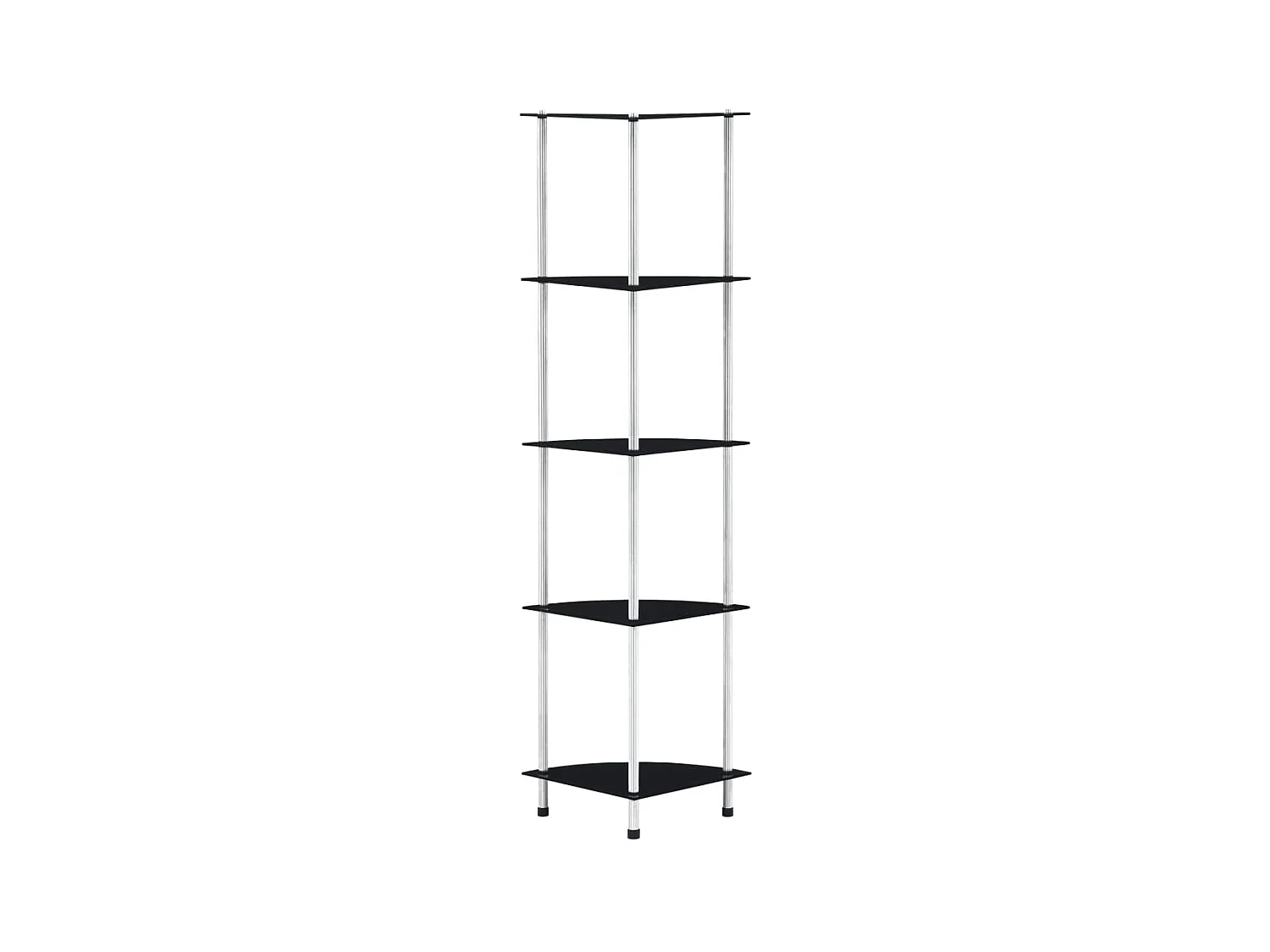Étagère 5 niveaux Noir 30x30x130 cm Verre trempé OFR30351 BonneVie Meuble