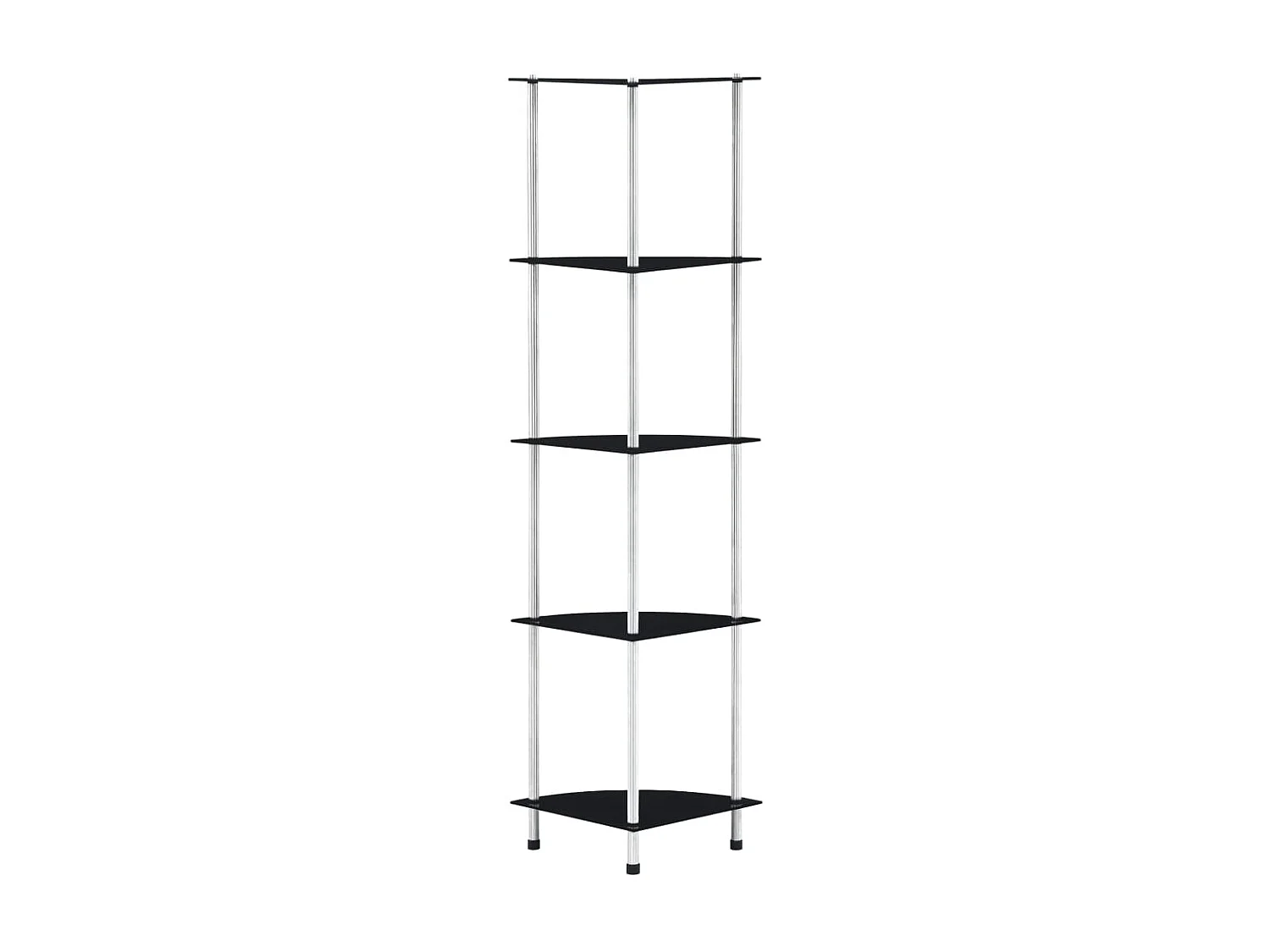 Étagère 5 niveaux Noir 30x30x130 cm Verre trempé OFR30351 BonneVie Meuble