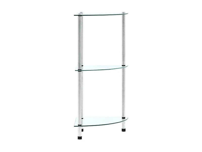 Étagère 3 niveaux Transparent 30x30x67 cm Verre trempé OFR96233 BonneVie Meuble