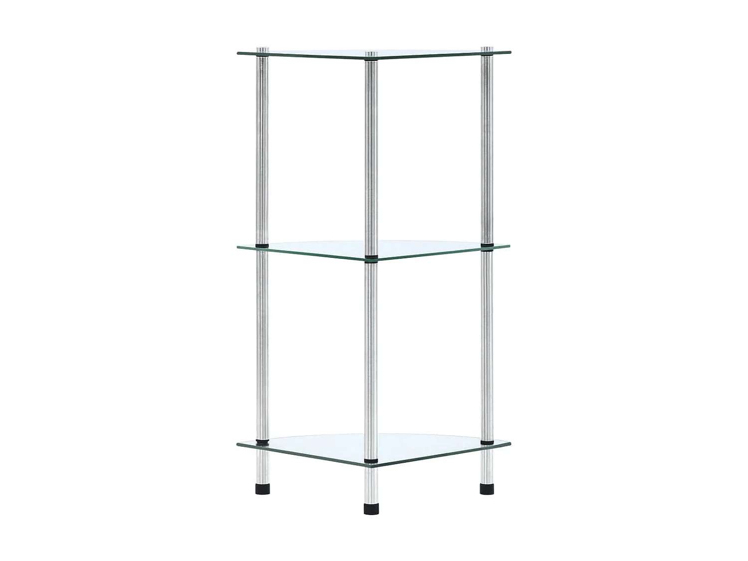 Estantería 3 niveles cristal templado transparente 30x30x67 cm ES966148