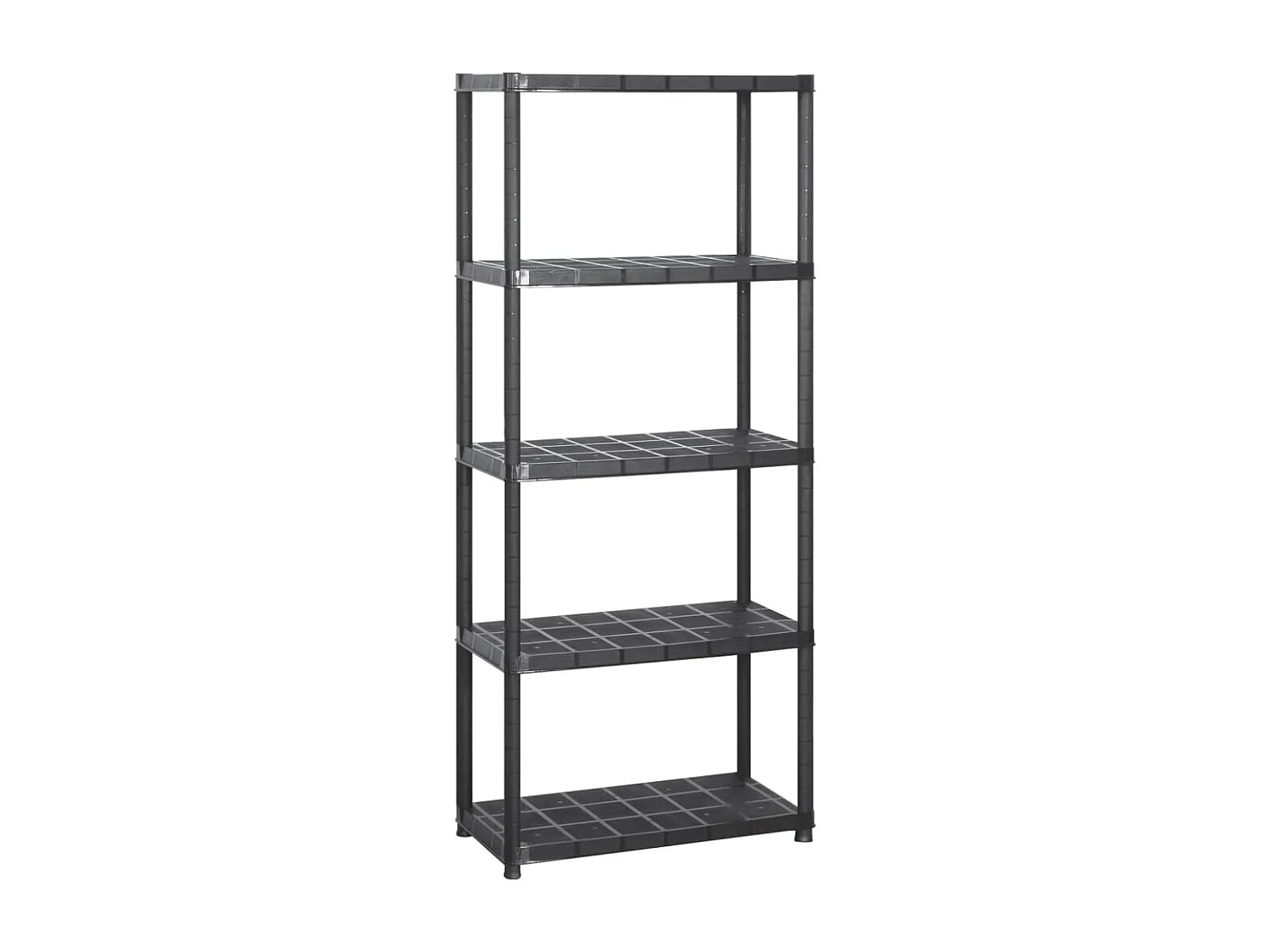 Estanterías de almacenaje 5 niveles plástico negro 213x38x170cm ES748353