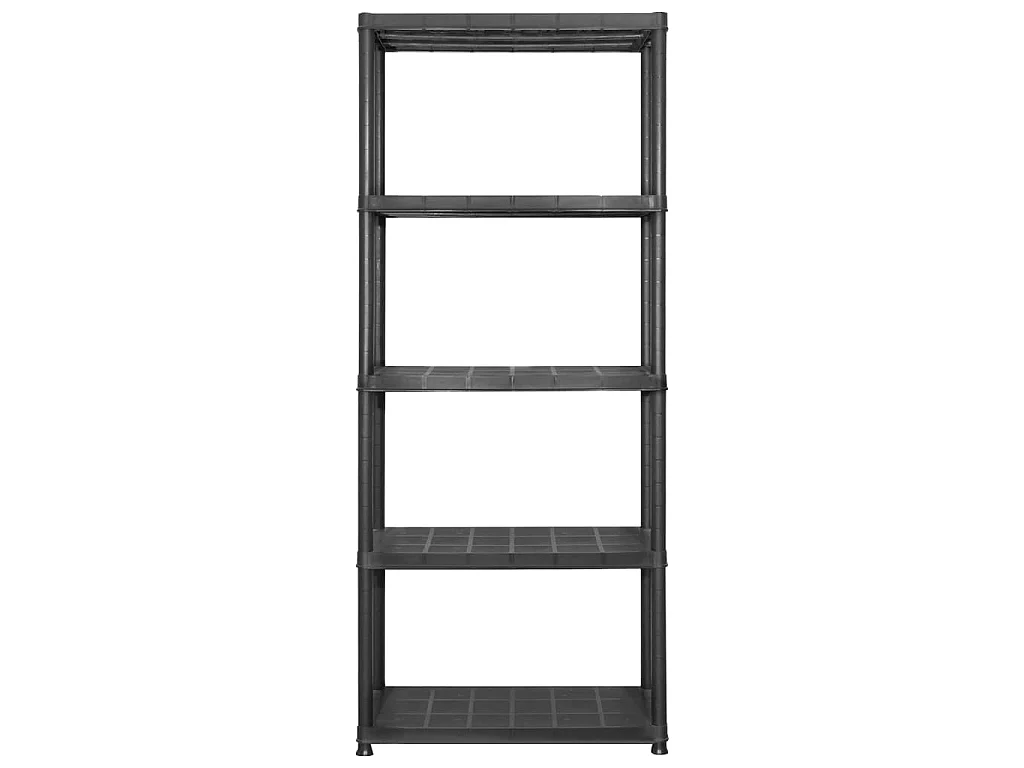 Estanterías de almacenaje 5 niveles plástico negro 213x38x170cm ES748353