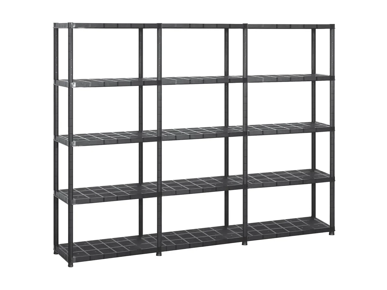 Étagère de rangement à 5 niveaux Noir 213x38x170 cm Plastique OFR23440 BonneVie Meuble