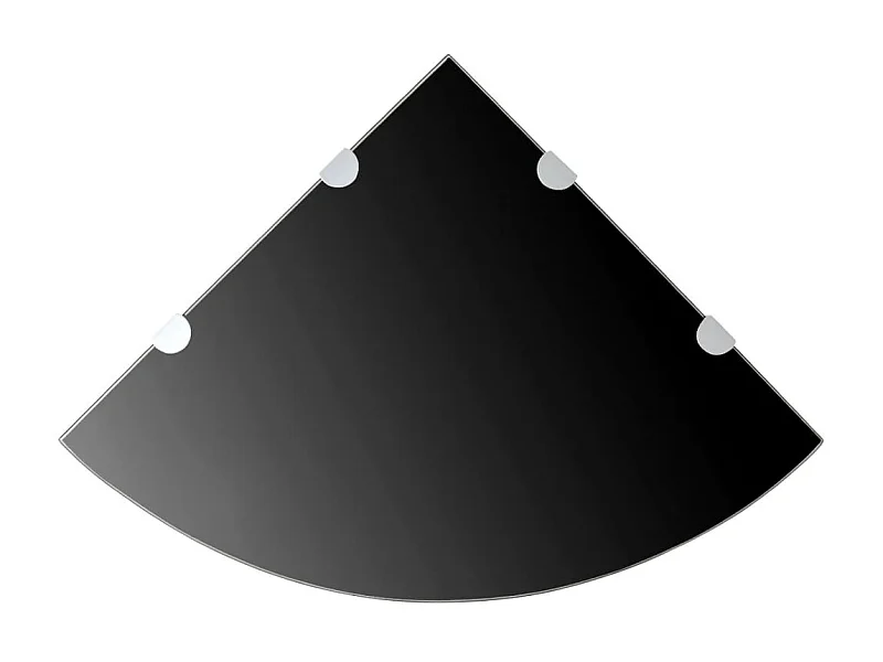 Hoekschap met chromen dragers zwart 45x45 cm glas NL393603