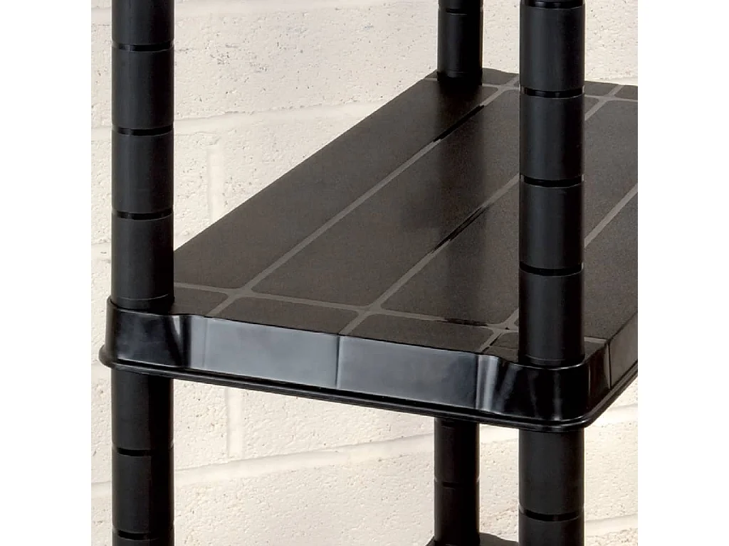 Étagère de rangement à 4 niveaux Noir 183x30,5x130 cm Plastique OFR58989 BonneVie Meuble