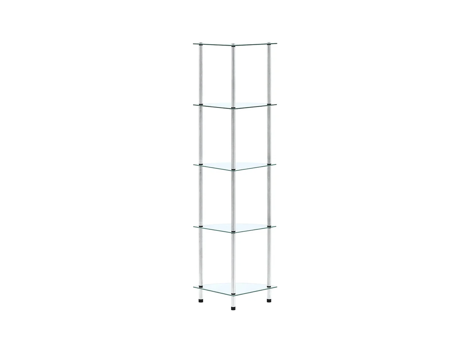 Étagère 5 niveaux Transparent 30x30x130 cm Verre trempé OFR62933 BonneVie Meuble
