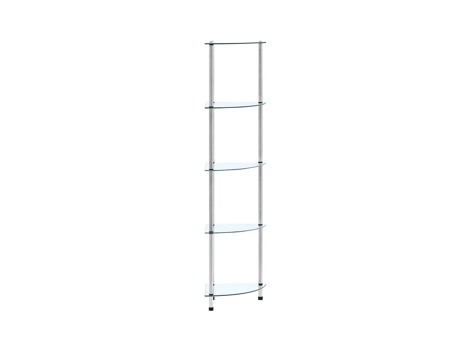 Étagère 5 niveaux Transparent 30x30x130 cm Verre trempé OFR62933 BonneVie Meuble