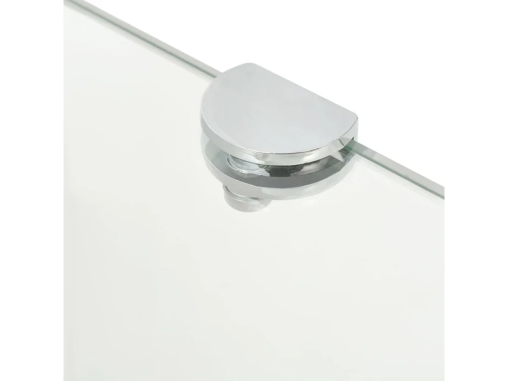 Hoekschap met chromen dragers transparant 25x25 cm glas NL236191