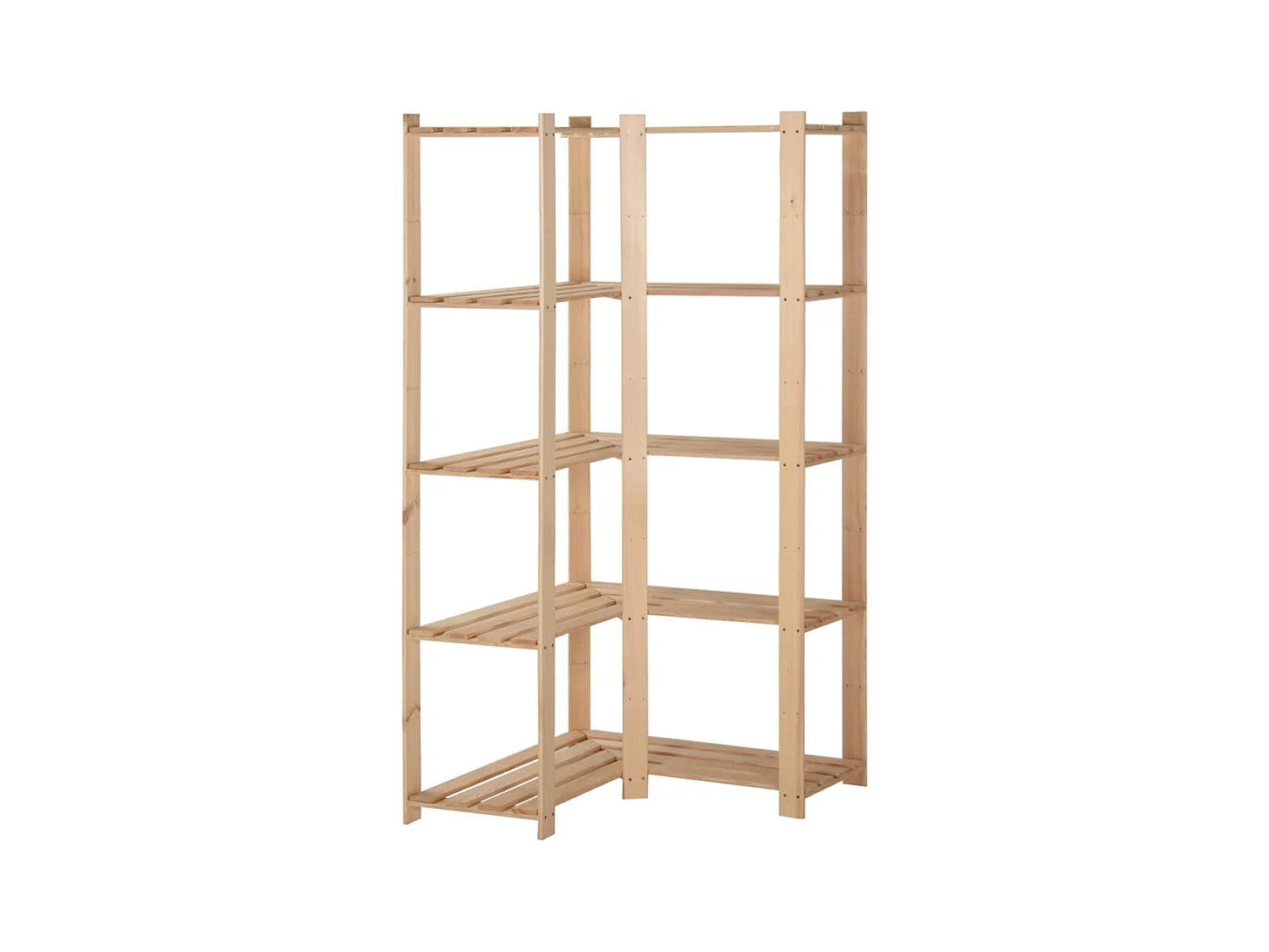 Étagère d'angle de rangement 5 niveaux 82,5x82,5x170 cm Pin OFR50287 BonneVie Meuble