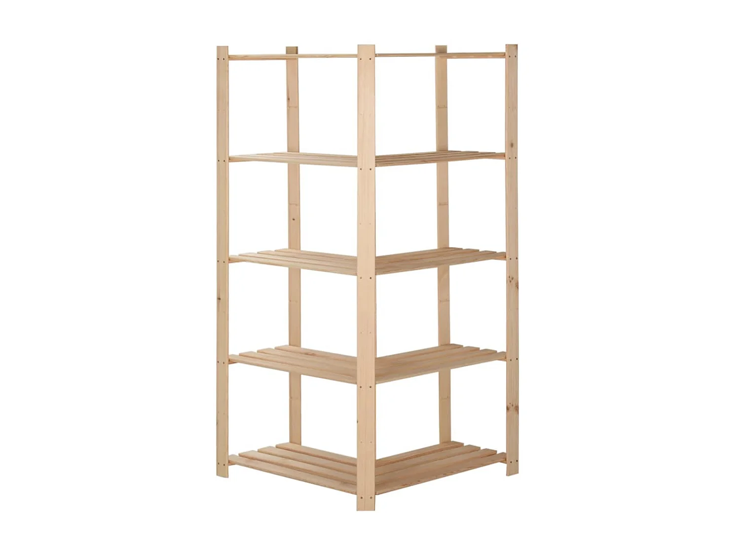 Étagère d'angle de rangement 5 niveaux 82,5x82,5x170 cm Pin OFR50287 BonneVie Meuble