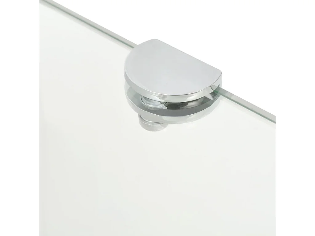 Prateleiras canto 2pcs suportes cromados 35x35cm vidro transp. PT119970