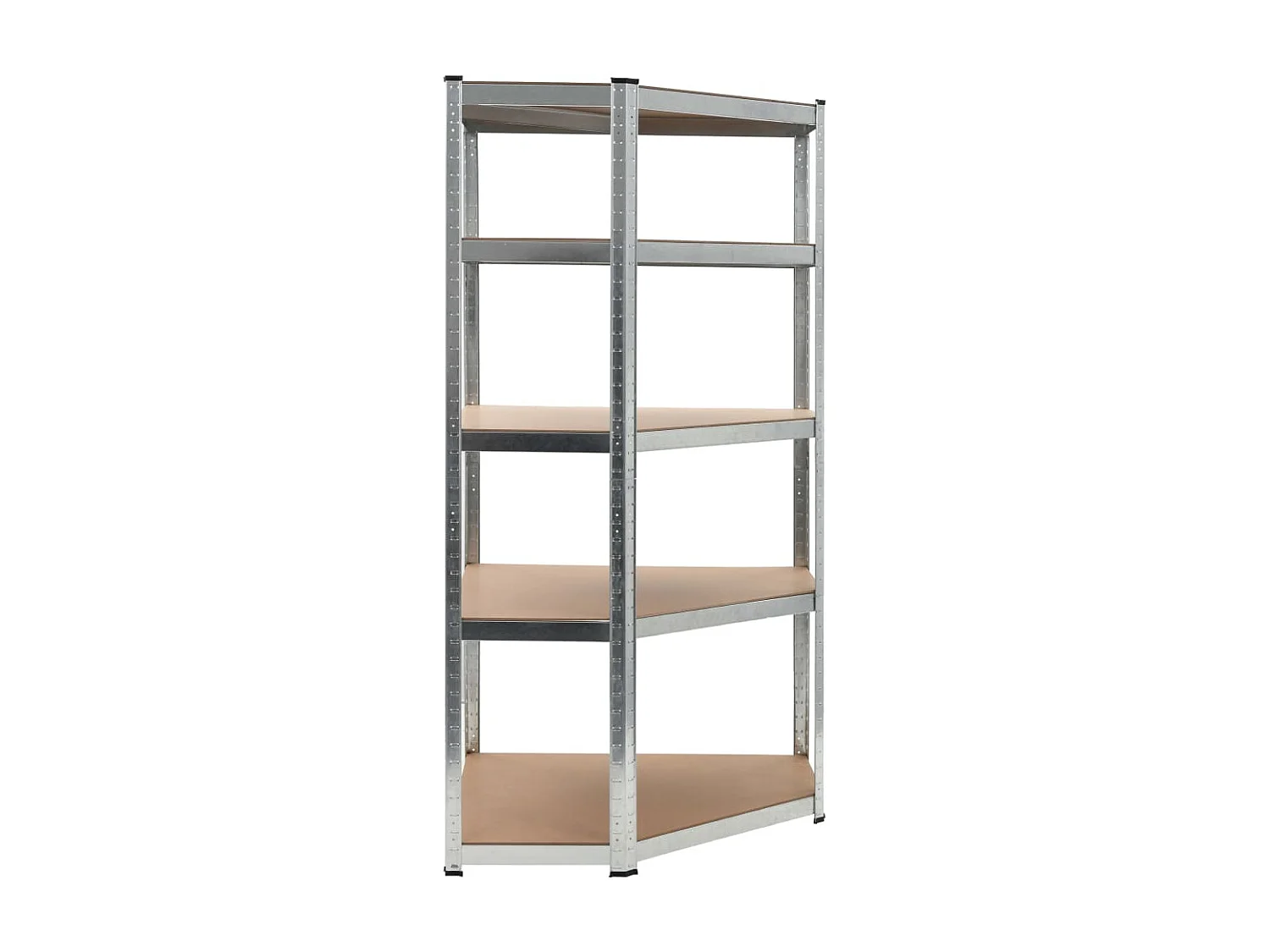 Étagère d'angle à 5 niveaux Argenté Acier et bois d'ingénierie OFR63202 BonneVie Meuble