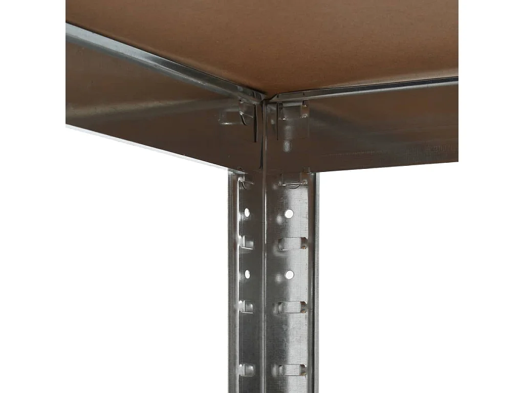 Étagère d'angle à 5 niveaux Argenté Acier et bois d'ingénierie OFR63202 BonneVie Meuble