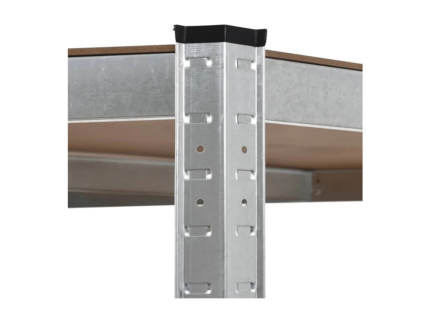 Étagère d'angle à 5 niveaux Argenté Acier et bois d'ingénierie OFR63202 BonneVie Meuble