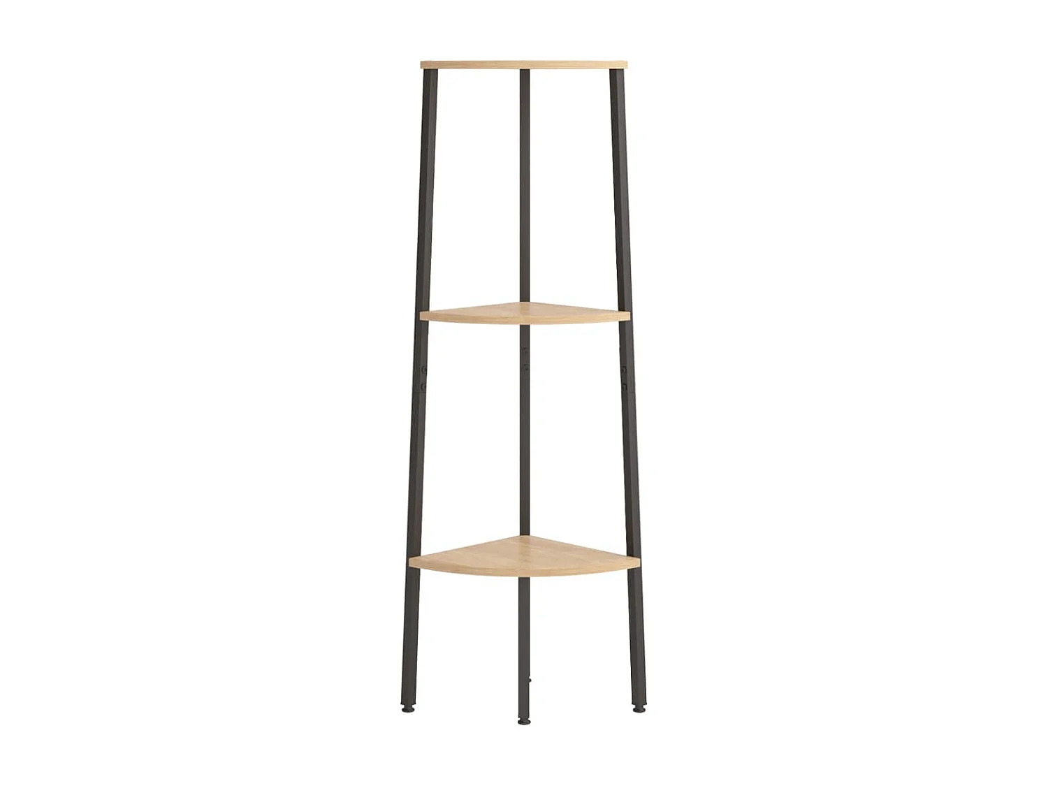 Hoekkastje met 3 schappen 45,5x31,5x120 cm lichtbruin en zwart NL750106