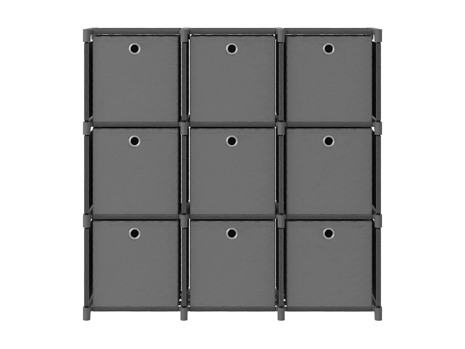Estantería de 9 cubos con cajas de tela gris 103x30x107,5 cm ES611445