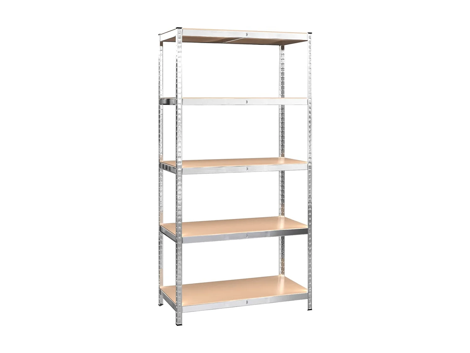 Étagère de rangement 5 niveaux Argenté Acier et bois ingénierie OFR72532 BonneVie Meuble