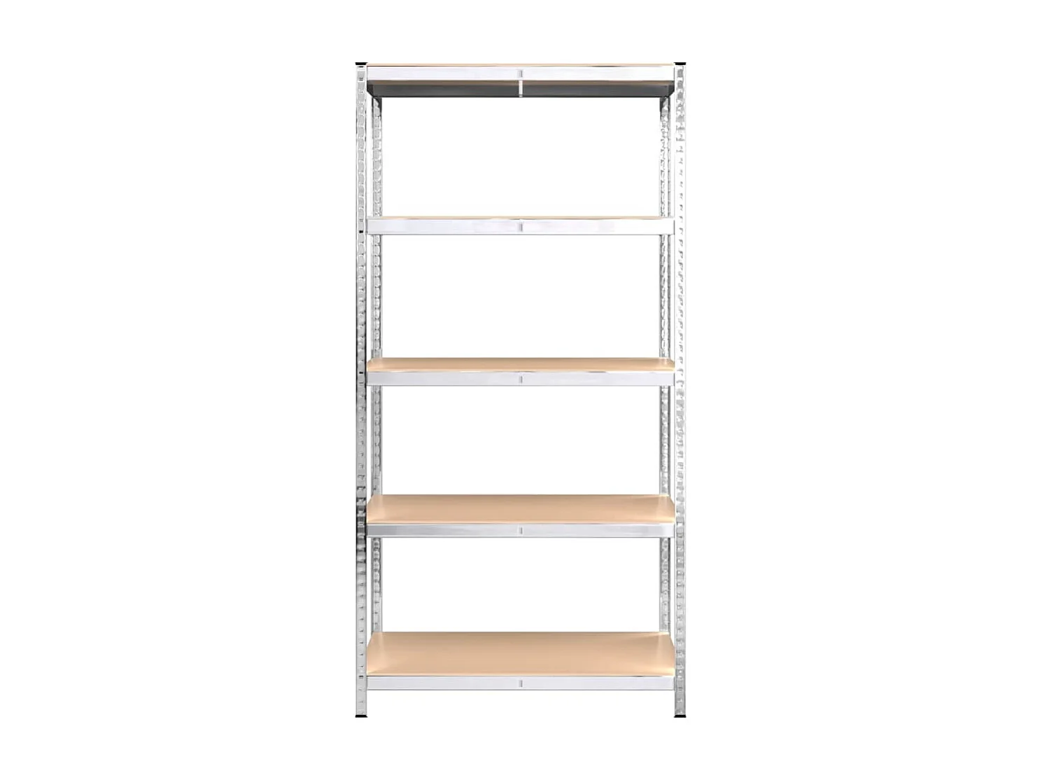 Étagère de rangement 5 niveaux Argenté Acier et bois ingénierie OFR72532 BonneVie Meuble