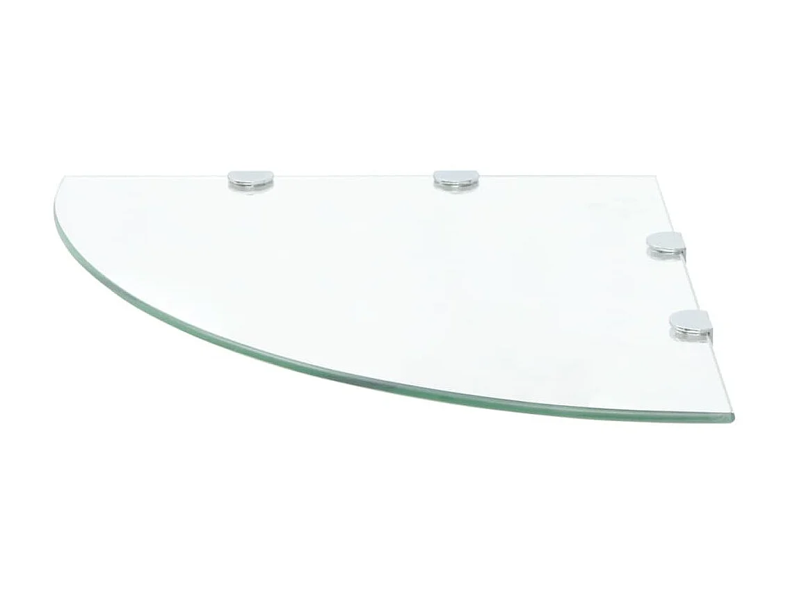 Prateleiras canto 2 pcs suportes cromados 45x45cm vidro transp. PT205733