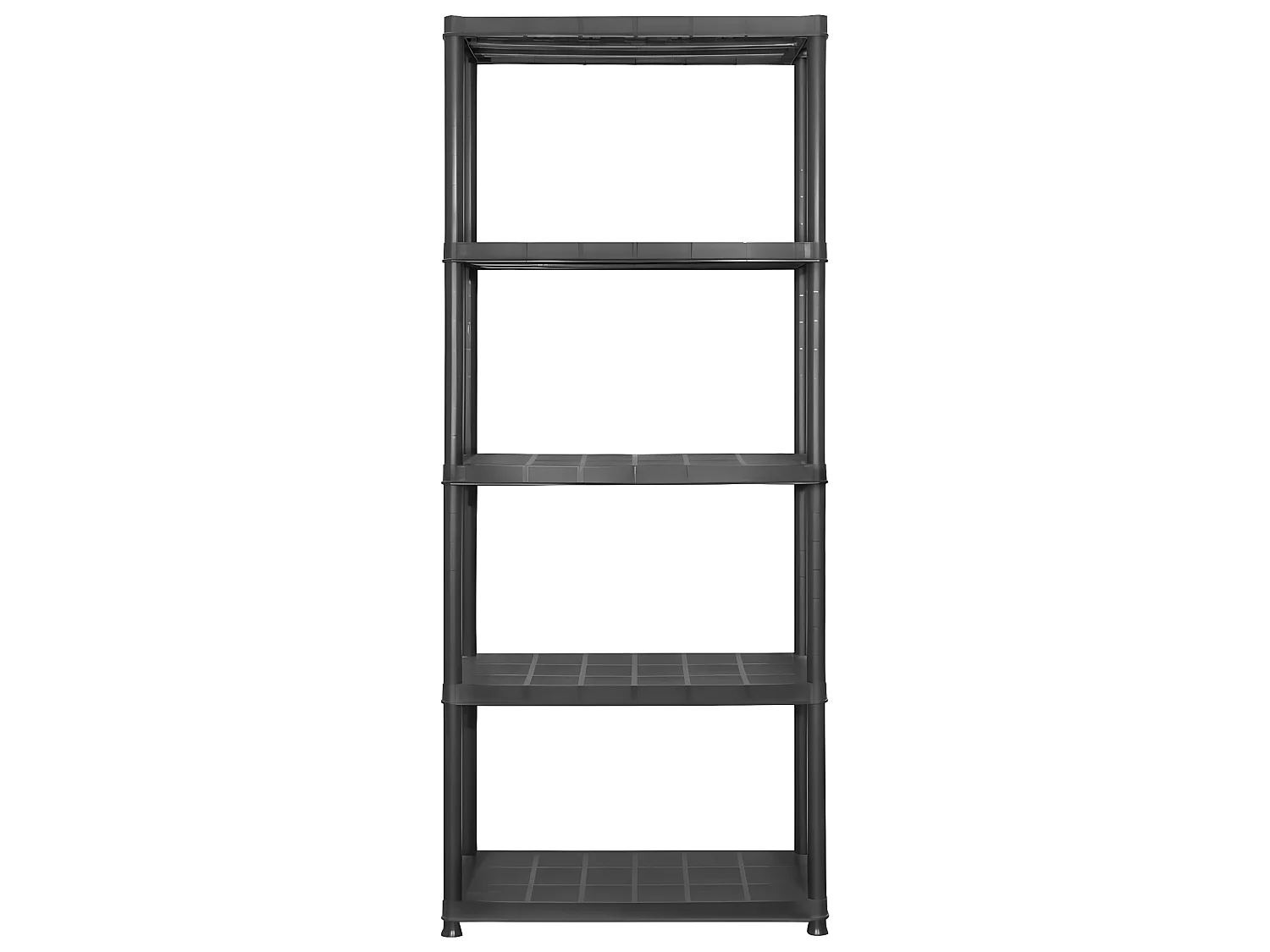 Estanterías de almacenaje 5 niveles plástico negro 142x38x170cm ES927365