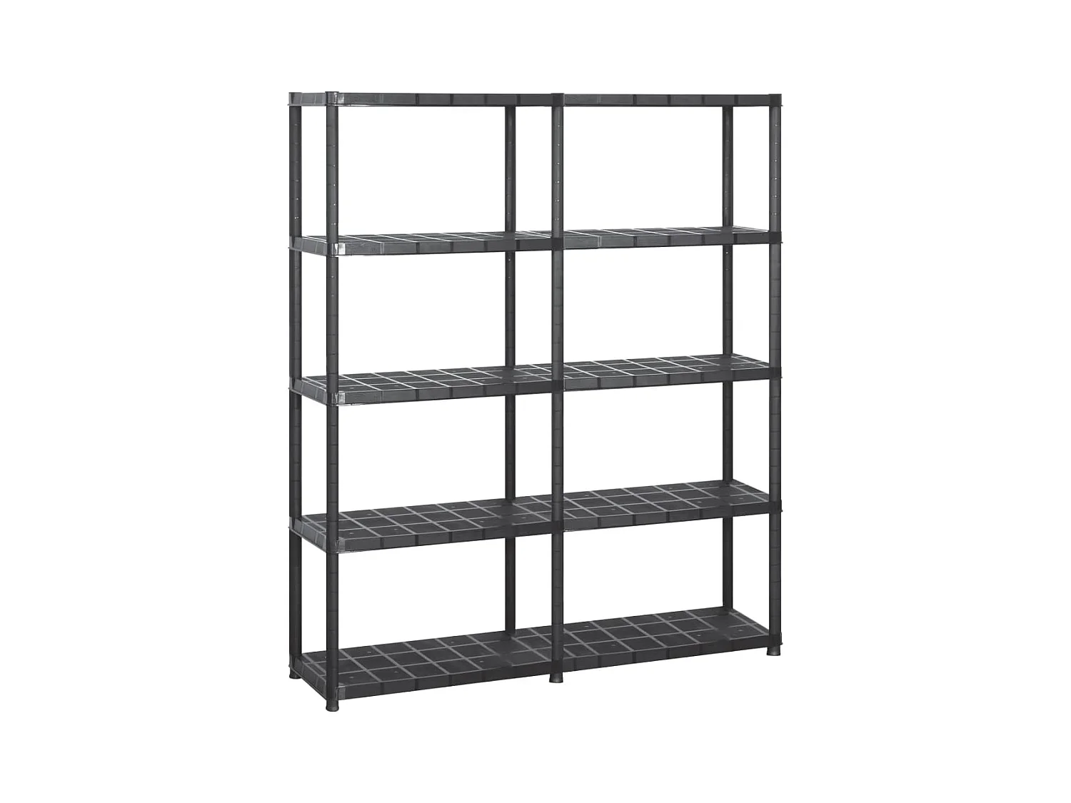 Étagère de rangement à 5 niveaux Noir 142x38x170 cm Plastique OFR17218 BonneVie Meuble
