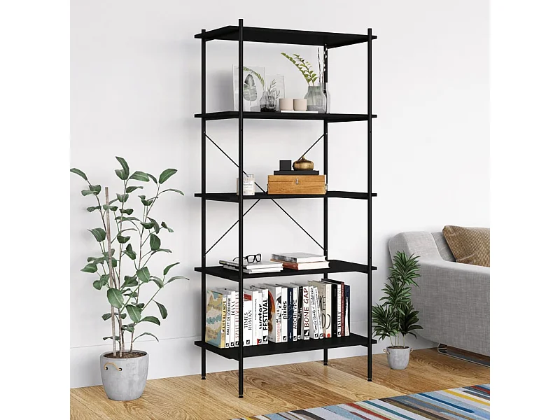 Opbergrek 5-laags 80x40x163 cm zwart NL621799