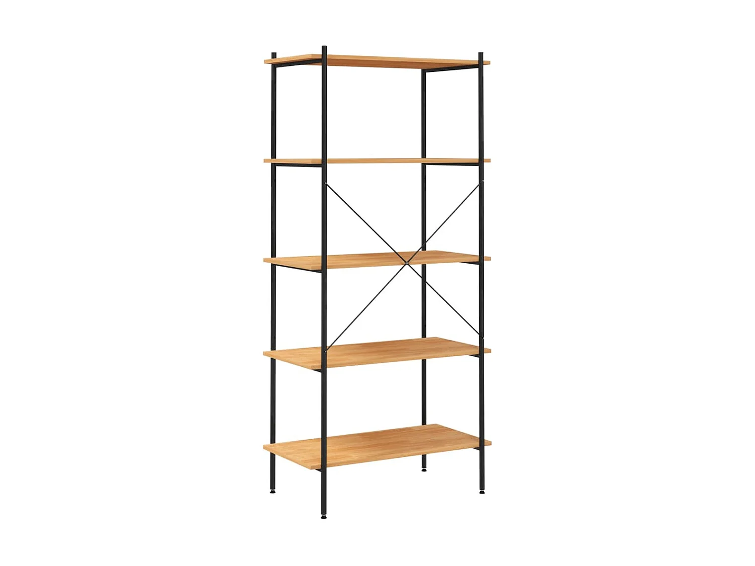 Étagère à 5 niveaux Noir et chêne 80x40x163 cm OFR58852 BonneVie Meuble