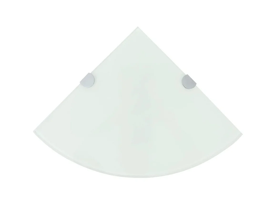 Étagère de coin avec supports chromés Verre Blanc 35 x 35 cm OFR10771 BonneVie Meuble