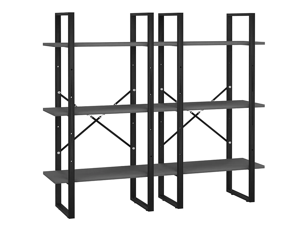 Estantería de madera contrachapada gris 60x30x210 cm ES453653