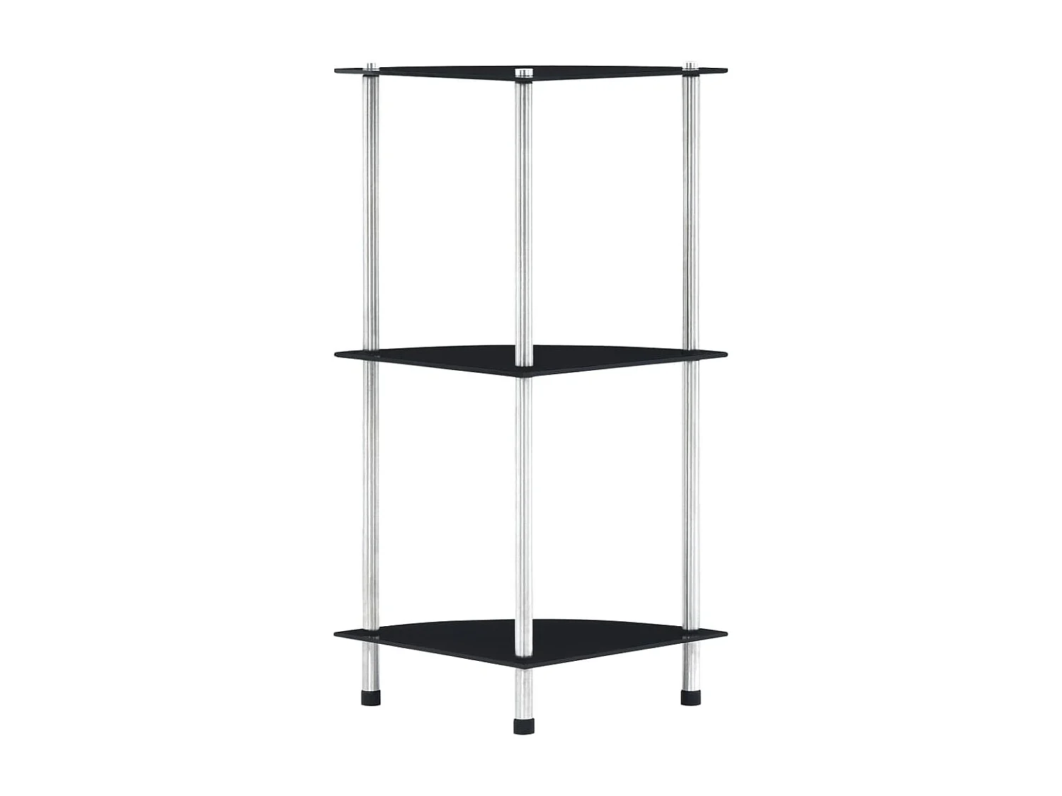 Kastje 3-laags 30x30x67 cm gehard glas zwart NL974298