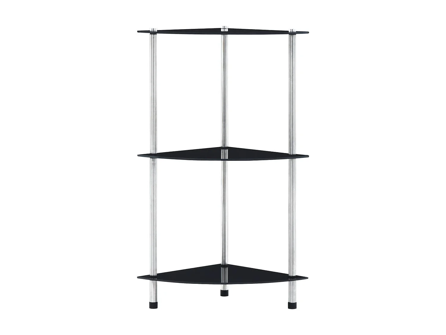 Kastje 3-laags 30x30x67 cm gehard glas zwart NL974298