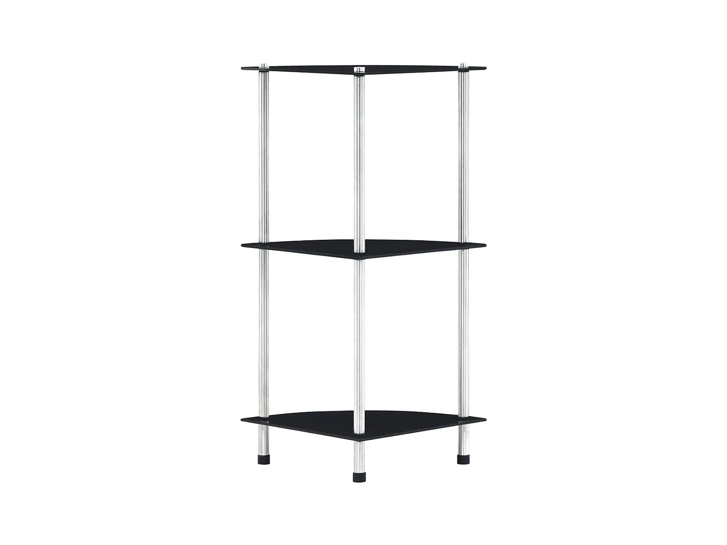 Étagère 3 niveaux Noir 30x30x67 cm Verre trempé OFR84608 BonneVie Meuble