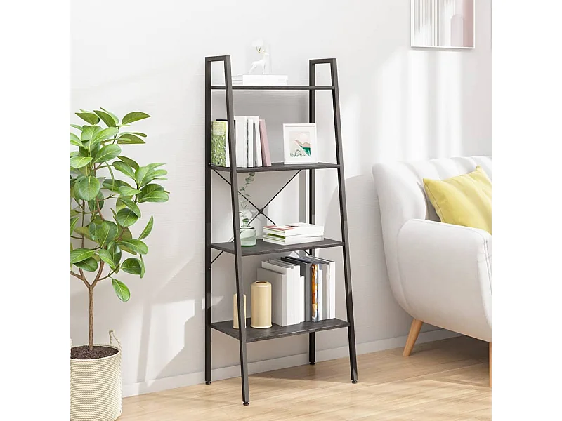 Étagère sur pied 4 niveaux Noir 56x35x140 cm OFR73586 BonneVie Meuble