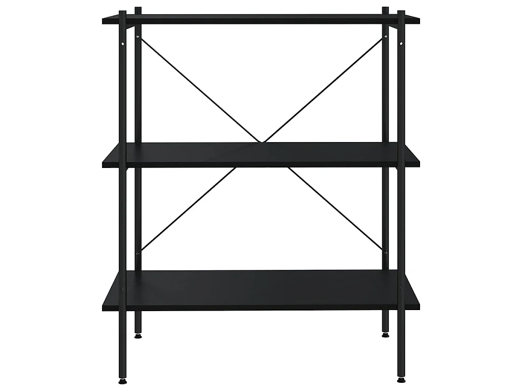 Étagère à 3 niveaux Noir 80x40x92 cm OFR99927 BonneVie Meuble