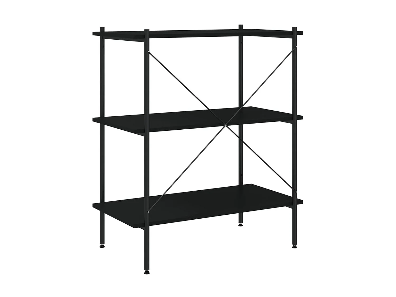 Étagère à 3 niveaux Noir 80x40x92 cm OFR99927 BonneVie Meuble