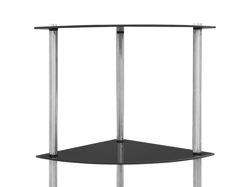 Étagère à 6 niveaux Noir 30x30x160 cm Verre trempé OFR19053 BonneVie Meuble