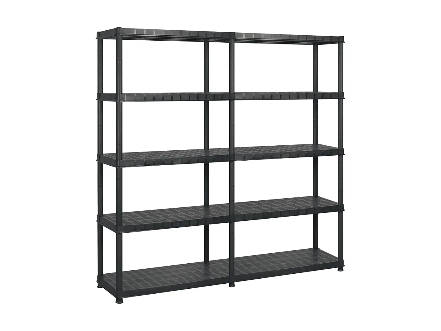 Estanterías almacenaje 5 niveles plástico negro 183x45,7x185cm ES765349