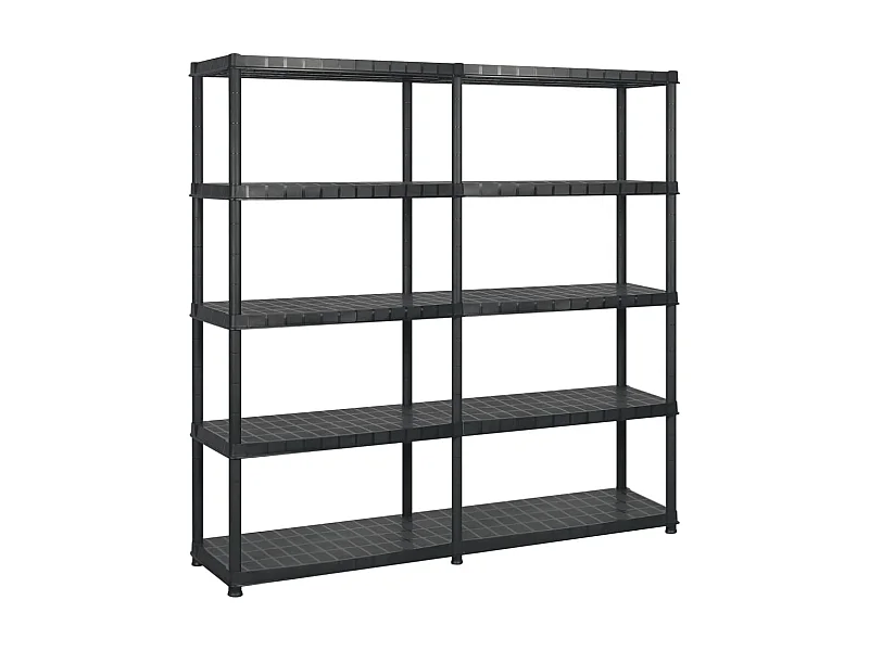 Étagère de rangement à 5 niveaux Noir 183x45,7x185 cm Plastique OFR70784 BonneVie Meuble