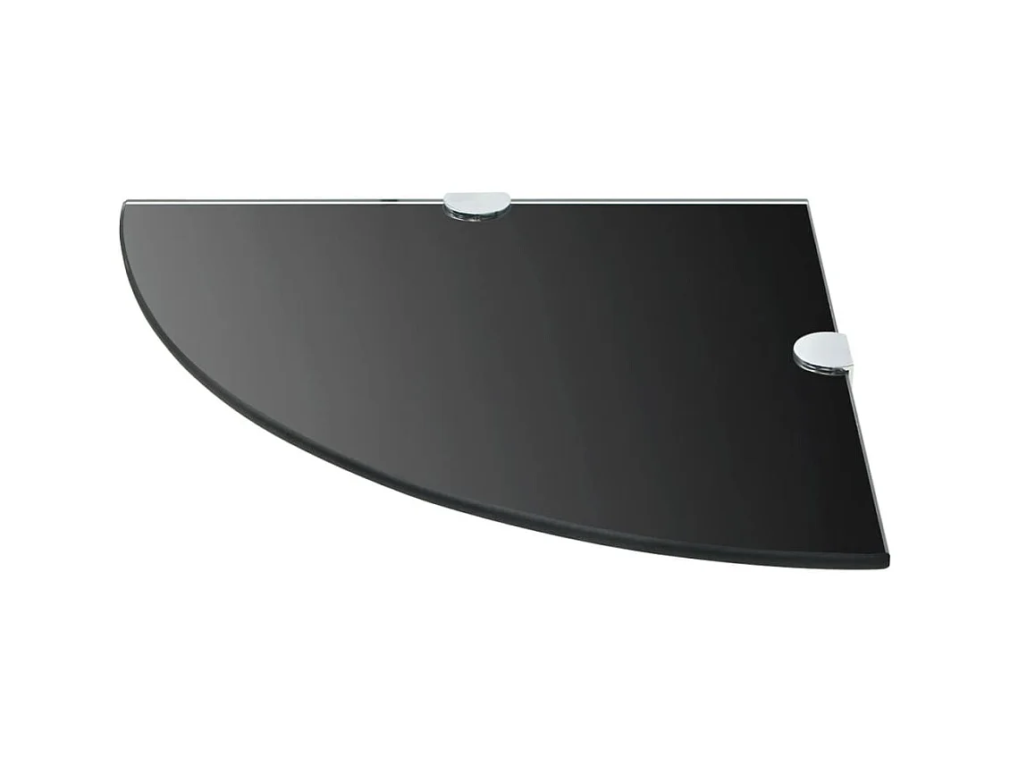 Hoekschappen 2 st met chromen dragers 35x35 cm glas zwart NL641187