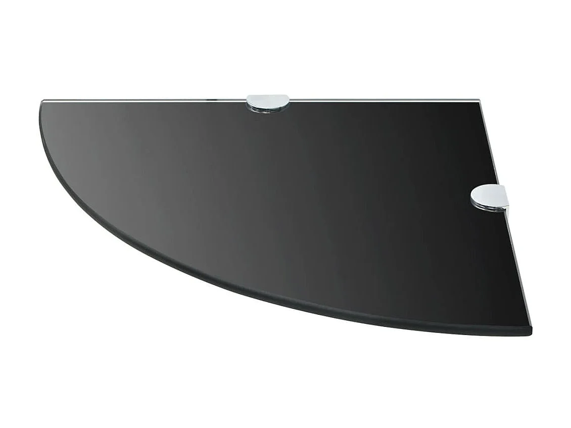 Étagères d'angle 2 pcs et supports chromés Verre Noir 35x35 cm OFR58420 BonneVie Meuble