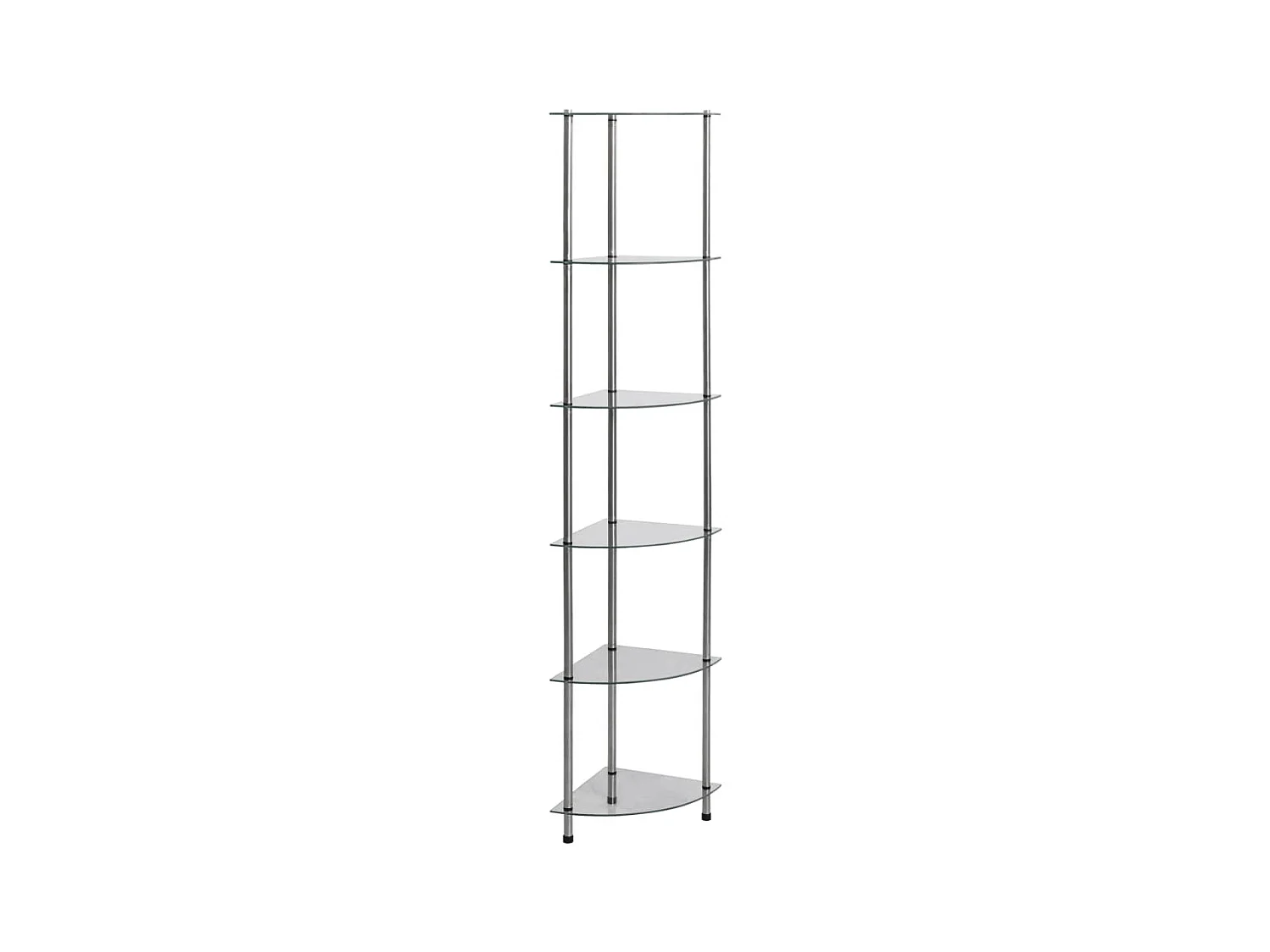 Étagère à 6 niveaux Transparent 30x30x160 cm Verre trempé OFR75360 BonneVie Meuble