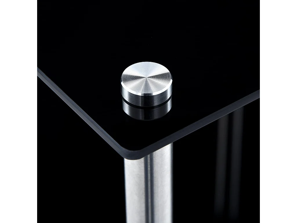 Estantería de 2 niveles vidrio templado negro 40x40x47cm ES854498