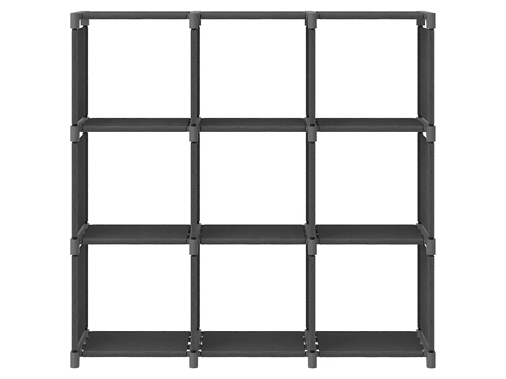 Étagère d'affichage 9 cubes Gris 103x30x107,5 cm Tissu OFR83485 BonneVie Meuble