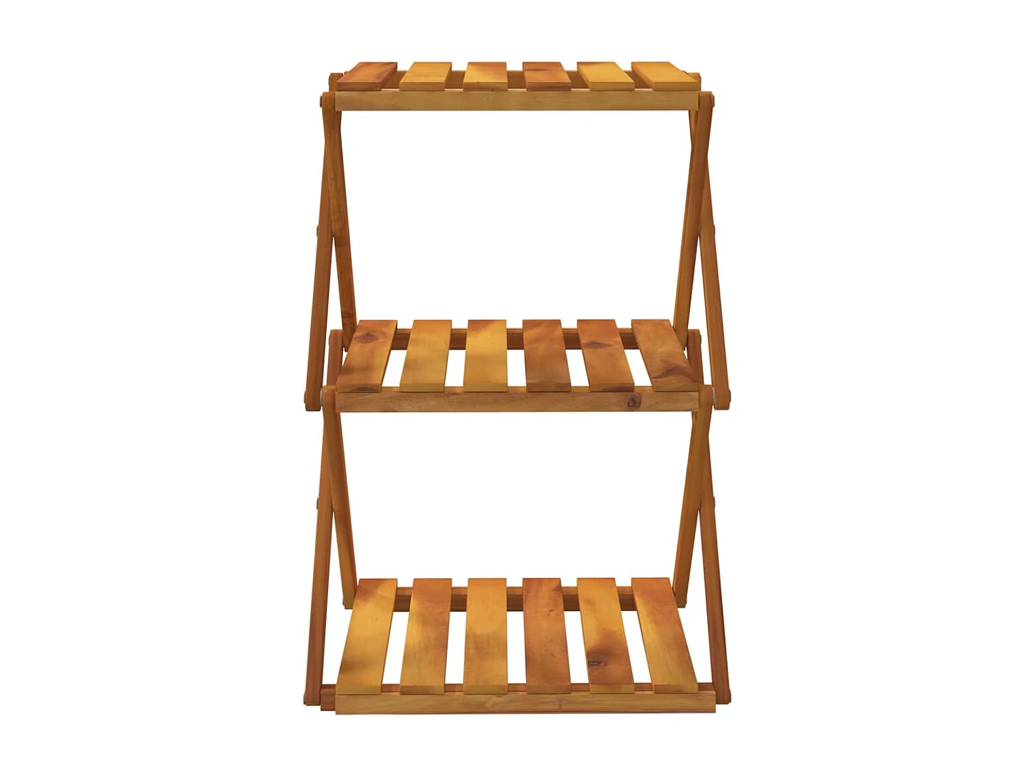 Étagère pliable à 3 niveaux Marron 43x31x63 cm Bois d'acacia OFR28551 BonneVie Meuble